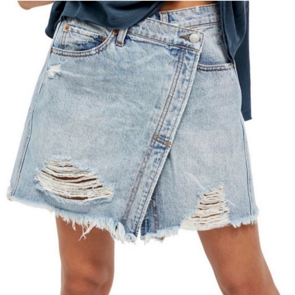 Free People Parker wrap mini skirt